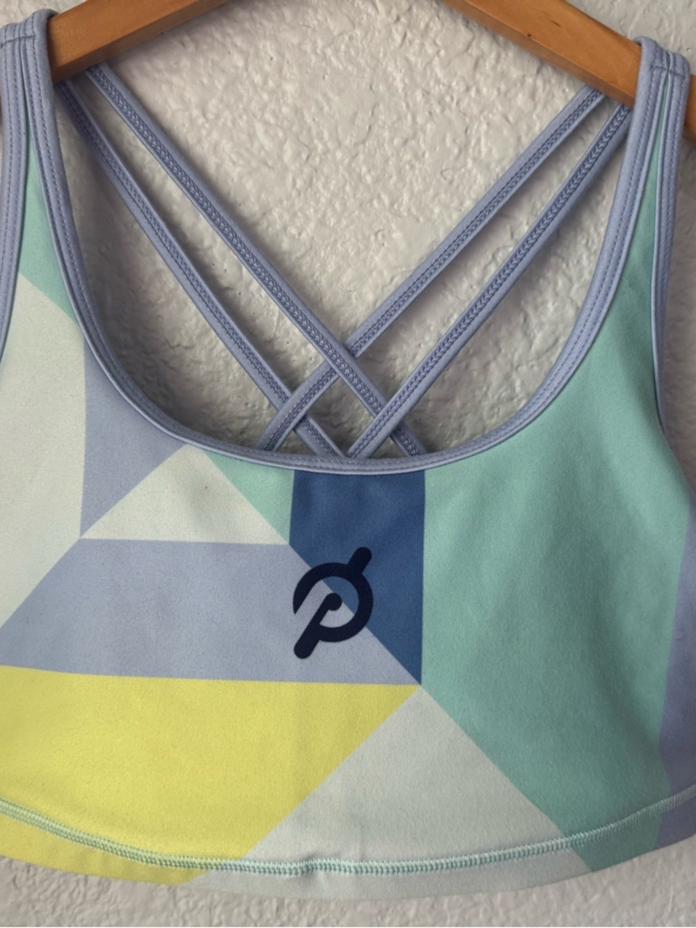 Peloton WITH Pastel Block Strappy Sports Bra - Size L